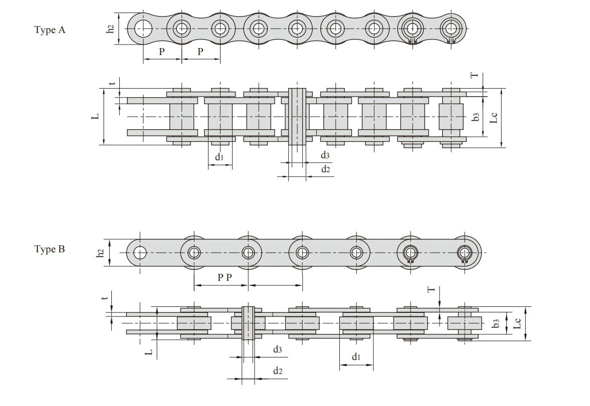 3 Stainless steel hollow pin chains 3 Stainless steel hollow pin chains