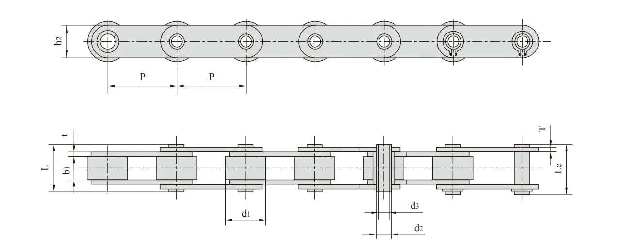 4 Stainless steel hollow pin chains 4 Stainless steel hollow pin chains